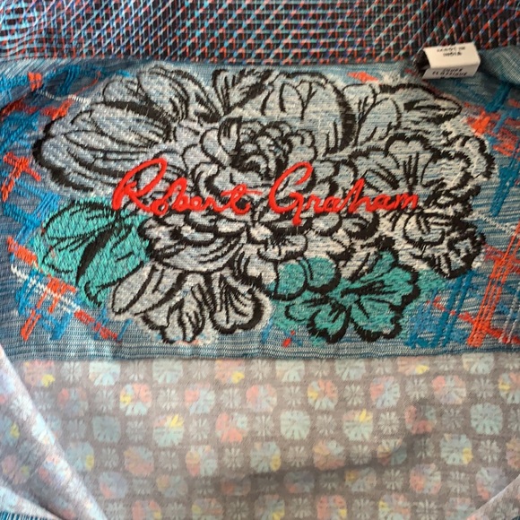 Robert Graham Supernova Black Multicolored Shirt M - Picture 6 of 8